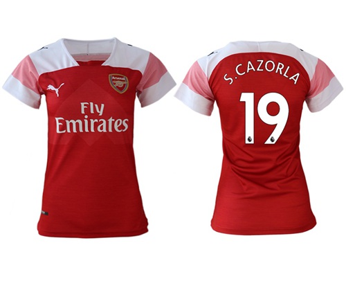 Women's Arsenal #19 S.Cazorla Home Soccer Club Jersey